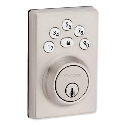Kwikset Powerbolt 240 Contemporary Keypad Electronic Lock, Satin Nickel